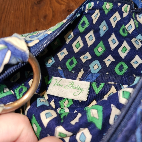 Vera Bradley Crossbody Bag Blue Green Cream 10.5x10.5 - Picture 8 of 9